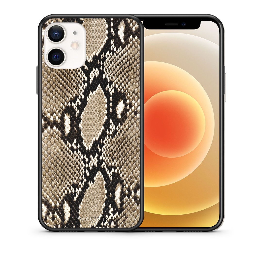 Θήκη iPhone 12 Mini Fashion Snake Animal από τη Smartfits με σχέδιο στο πίσω μέρος και μαύρο περίβλημα | iPhone 12 Mini Fashion Snake Animal case with colorful back and black bezels