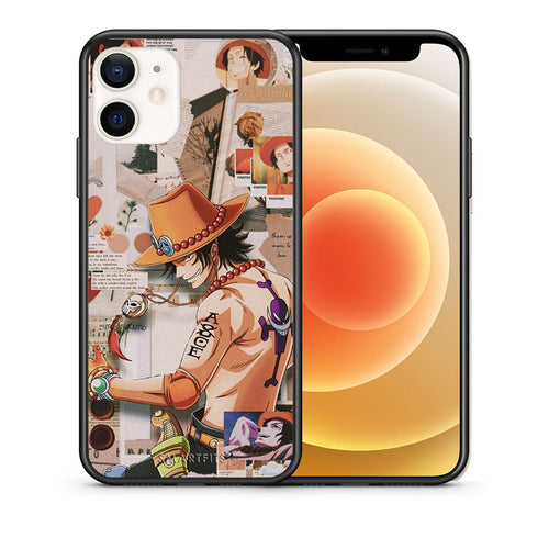 Θήκη iPhone 12 Mini Anime Collage από τη Smartfits με σχέδιο στο πίσω μέρος και μαύρο περίβλημα | iPhone 12 Mini Anime Collage case with colorful back and black bezels