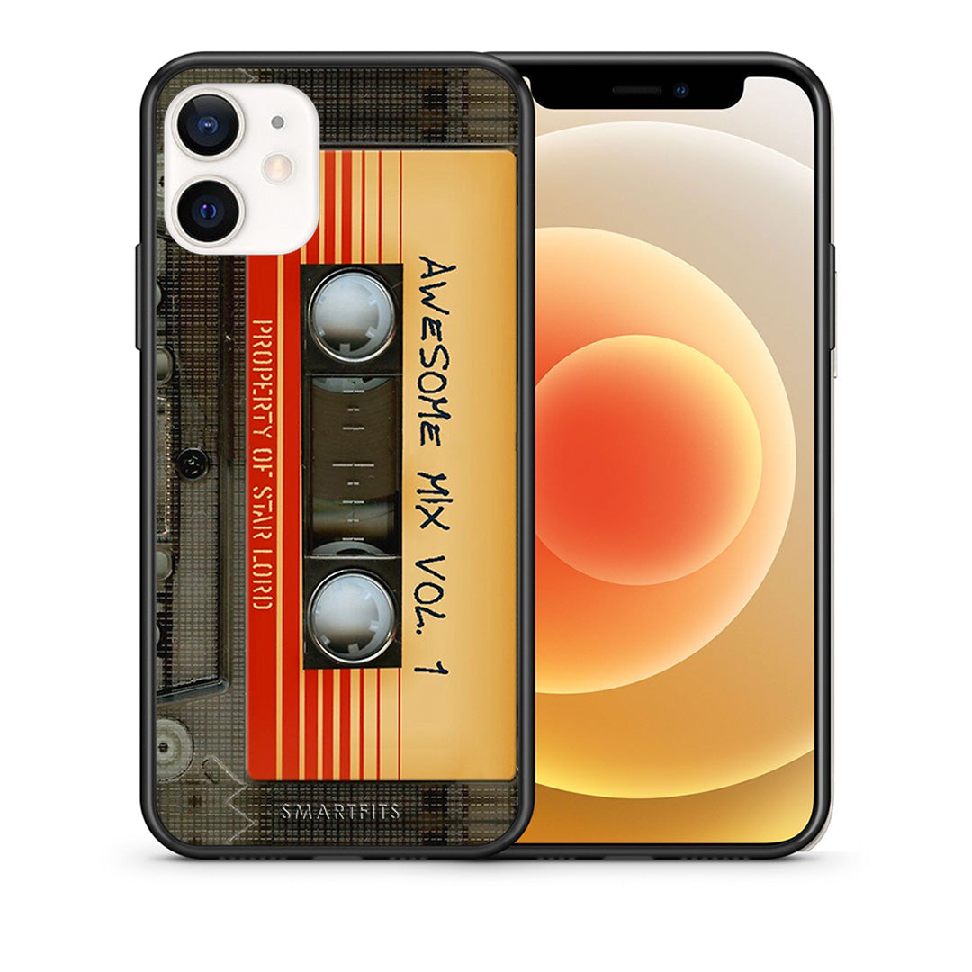 Θήκη iPhone 12 Mini Awesome Mix από τη Smartfits με σχέδιο στο πίσω μέρος και μαύρο περίβλημα | iPhone 12 Mini Awesome Mix case with colorful back and black bezels