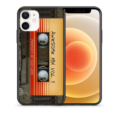 Θήκη iPhone 12 Mini Awesome Mix από τη Smartfits με σχέδιο στο πίσω μέρος και μαύρο περίβλημα | iPhone 12 Mini Awesome Mix case with colorful back and black bezels