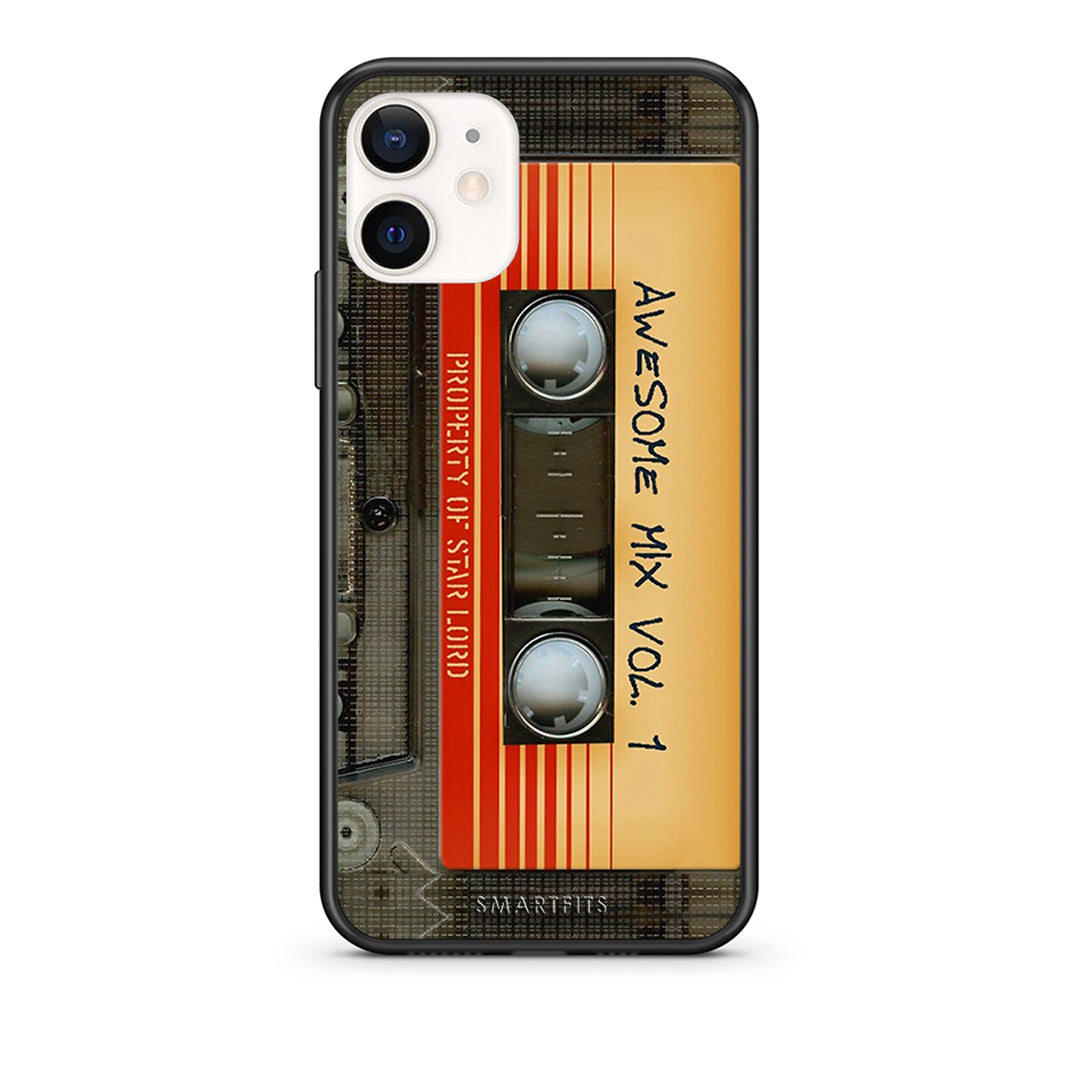 Θήκη iPhone 12 Mini Awesome Mix από τη Smartfits με σχέδιο στο πίσω μέρος και μαύρο περίβλημα | iPhone 12 Mini Awesome Mix case with colorful back and black bezels
