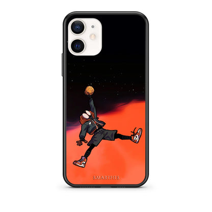 Θήκη iPhone 12 Mini Basketball Hero από τη Smartfits με σχέδιο στο πίσω μέρος και μαύρο περίβλημα | iPhone 12 Mini Basketball Hero case with colorful back and black bezels