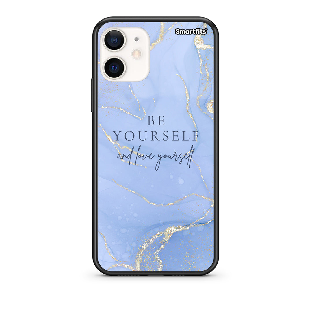 Θήκη iPhone 12 Mini Be Yourself από τη Smartfits με σχέδιο στο πίσω μέρος και μαύρο περίβλημα | iPhone 12 Mini Be Yourself case with colorful back and black bezels