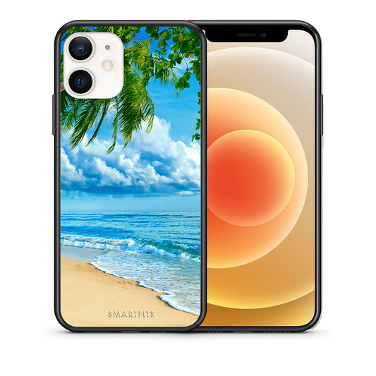 Θήκη iPhone 12 Mini Beautiful Beach από τη Smartfits με σχέδιο στο πίσω μέρος και μαύρο περίβλημα | iPhone 12 Mini Beautiful Beach case with colorful back and black bezels