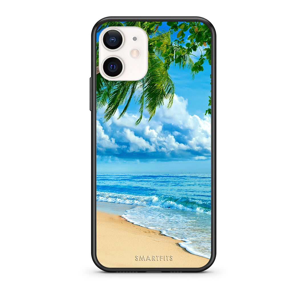 Θήκη iPhone 12 Mini Beautiful Beach από τη Smartfits με σχέδιο στο πίσω μέρος και μαύρο περίβλημα | iPhone 12 Mini Beautiful Beach case with colorful back and black bezels