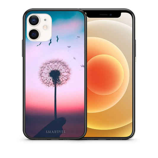 Θήκη iPhone 12 Mini Wish Boho από τη Smartfits με σχέδιο στο πίσω μέρος και μαύρο περίβλημα | iPhone 12 Mini Wish Boho case with colorful back and black bezels