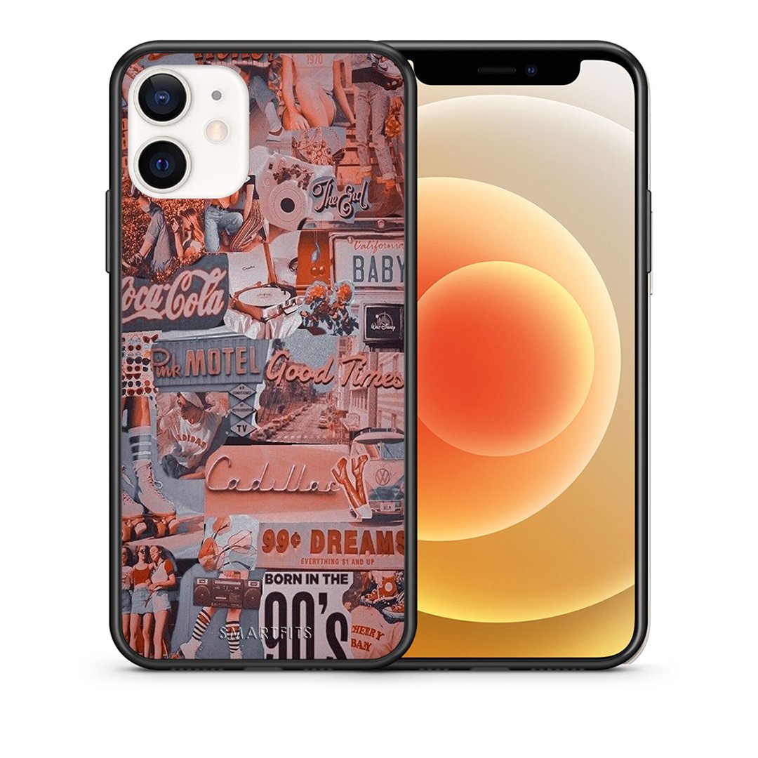 Θήκη iPhone 12 Mini Born In 90s από τη Smartfits με σχέδιο στο πίσω μέρος και μαύρο περίβλημα | iPhone 12 Mini Born In 90s case with colorful back and black bezels