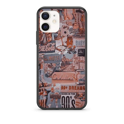 Θήκη iPhone 12 Mini Born In 90s από τη Smartfits με σχέδιο στο πίσω μέρος και μαύρο περίβλημα | iPhone 12 Mini Born In 90s case with colorful back and black bezels