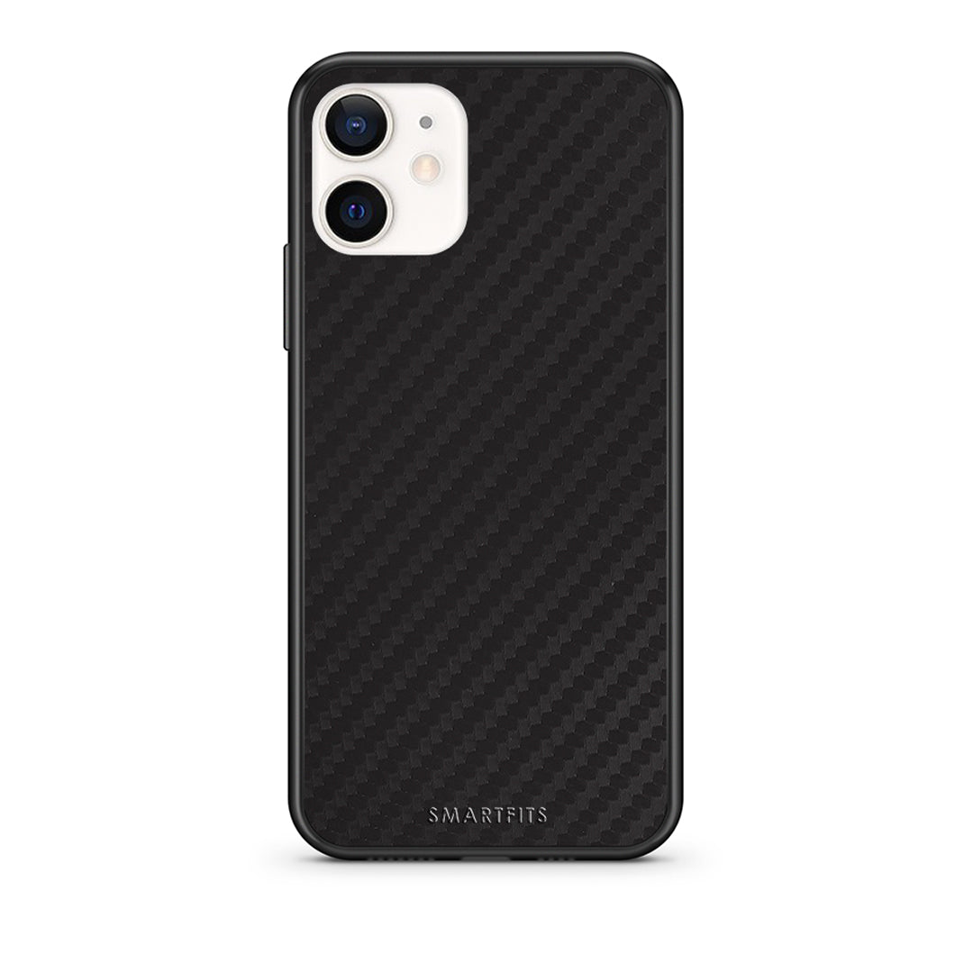 Θήκη iPhone 12 Mini Carbon Black από τη Smartfits με σχέδιο στο πίσω μέρος και μαύρο περίβλημα | iPhone 12 Mini Carbon Black case with colorful back and black bezels