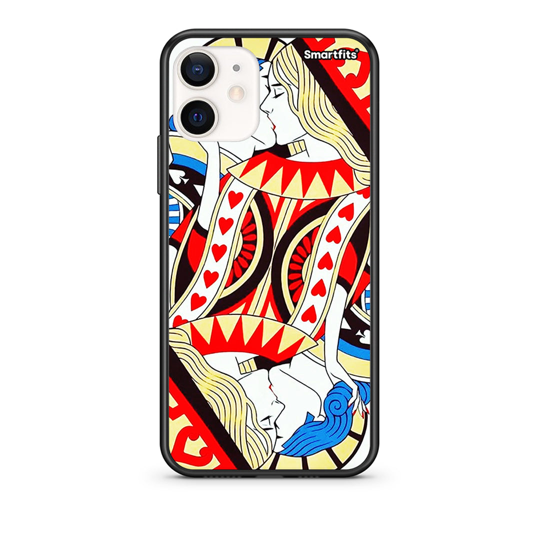 Θήκη iPhone 12 Mini Card Love από τη Smartfits με σχέδιο στο πίσω μέρος και μαύρο περίβλημα | iPhone 12 Mini Card Love case with colorful back and black bezels