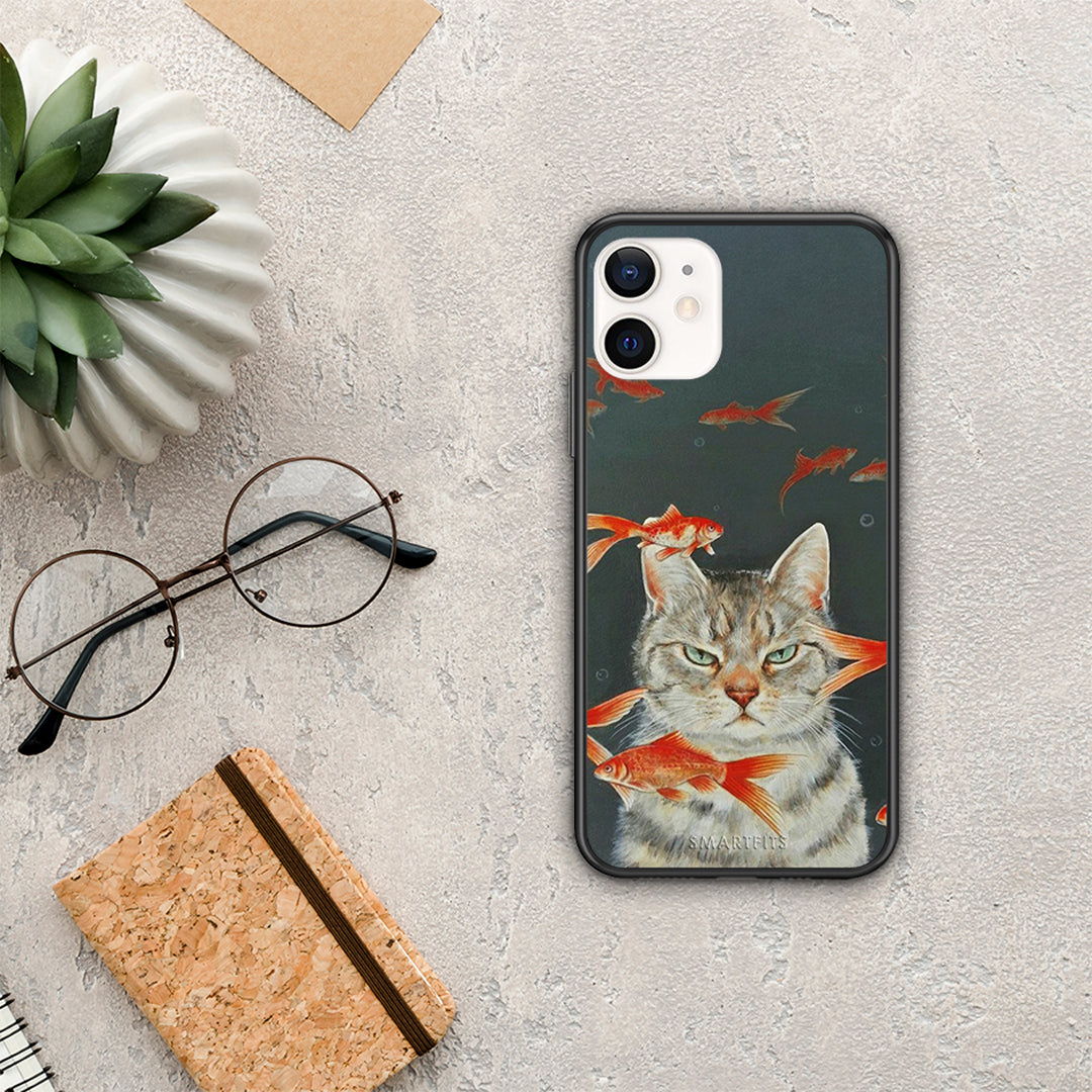 Cat Goldfish - iPhone 12 Mini θήκη