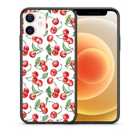 Thumbnail for Θήκη iPhone 12 Mini Cherry Summer από τη Smartfits με σχέδιο στο πίσω μέρος και μαύρο περίβλημα | iPhone 12 Mini Cherry Summer case with colorful back and black bezels