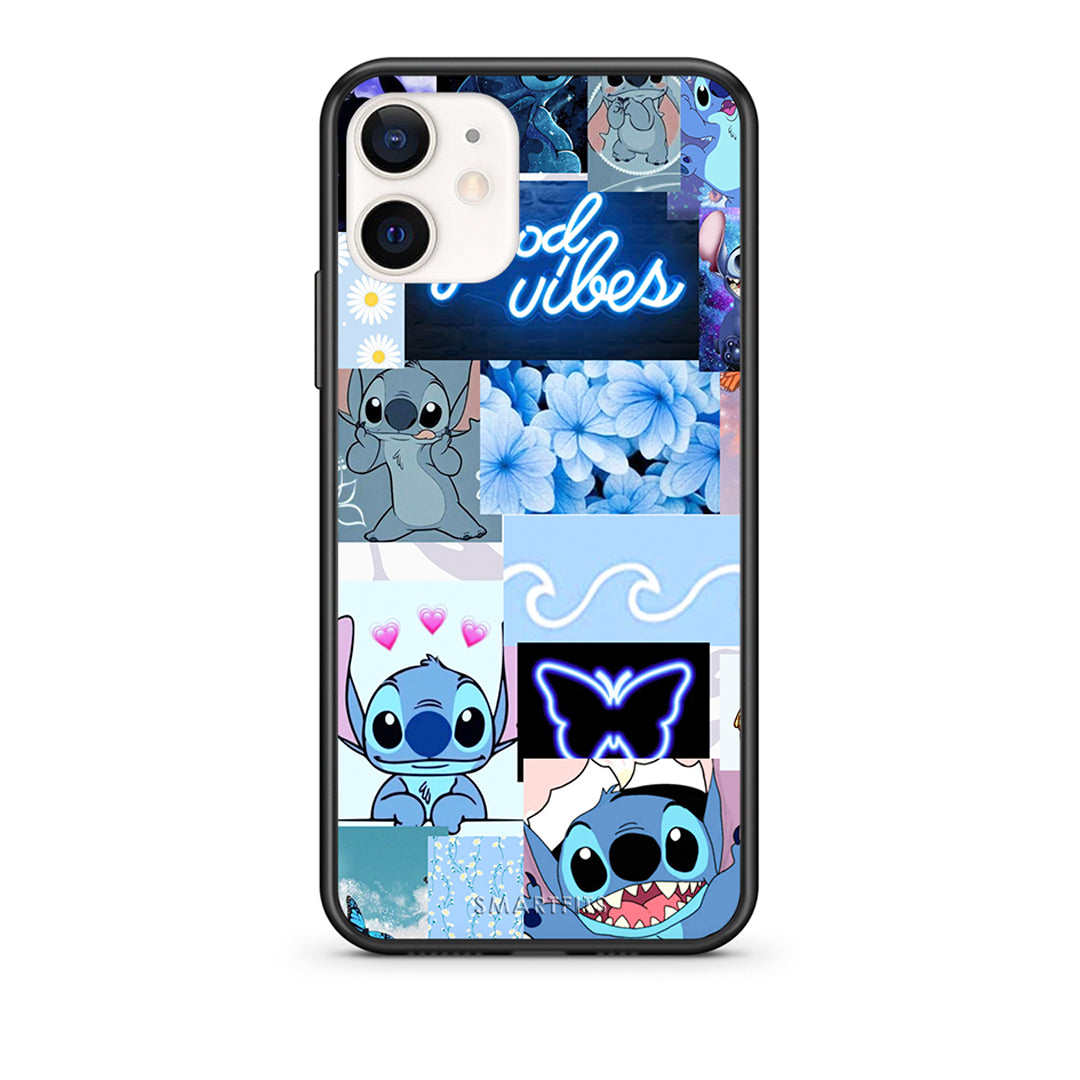 Θήκη Αγίου Βαλεντίνου iPhone 12 Mini Collage Good Vibes από τη Smartfits με σχέδιο στο πίσω μέρος και μαύρο περίβλημα | iPhone 12 Mini Collage Good Vibes case with colorful back and black bezels