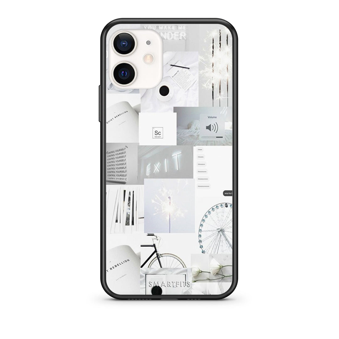 Θήκη Αγίου Βαλεντίνου iPhone 12 Mini Collage Make Me Wonder από τη Smartfits με σχέδιο στο πίσω μέρος και μαύρο περίβλημα | iPhone 12 Mini Collage Make Me Wonder case with colorful back and black bezels