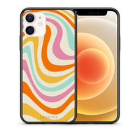 Thumbnail for Θήκη iPhone 12 Mini Colourful Waves από τη Smartfits με σχέδιο στο πίσω μέρος και μαύρο περίβλημα | iPhone 12 Mini Colourful Waves case with colorful back and black bezels