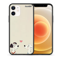 Thumbnail for Θήκη iPhone 12 Mini Dalmatians Love από τη Smartfits με σχέδιο στο πίσω μέρος και μαύρο περίβλημα | iPhone 12 Mini Dalmatians Love case with colorful back and black bezels