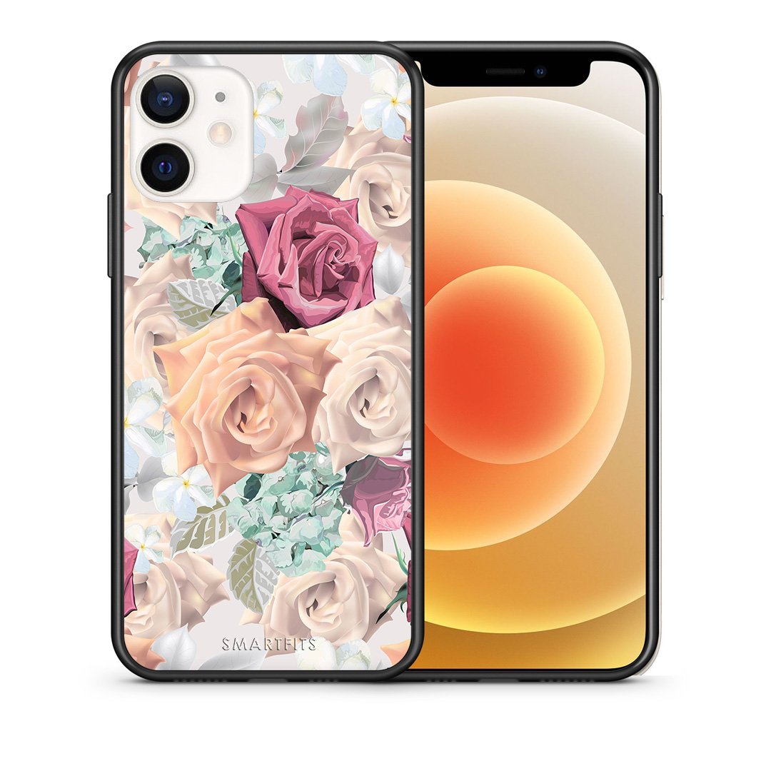 Θήκη iPhone 12 Mini Bouquet Floral από τη Smartfits με σχέδιο στο πίσω μέρος και μαύρο περίβλημα | iPhone 12 Mini Bouquet Floral case with colorful back and black bezels