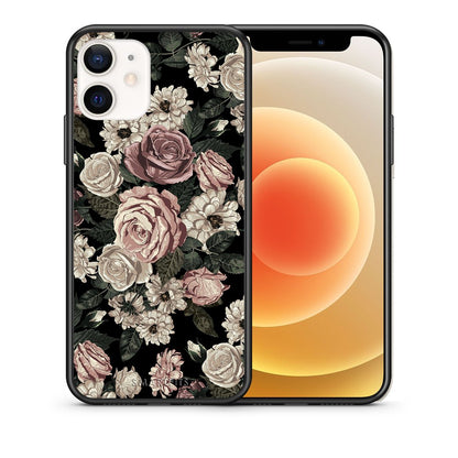 Θήκη iPhone 12 Mini Wild Roses Flower από τη Smartfits με σχέδιο στο πίσω μέρος και μαύρο περίβλημα | iPhone 12 Mini Wild Roses Flower case with colorful back and black bezels