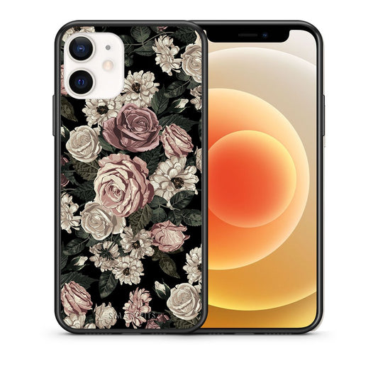 Θήκη iPhone 12 Mini Wild Roses Flower από τη Smartfits με σχέδιο στο πίσω μέρος και μαύρο περίβλημα | iPhone 12 Mini Wild Roses Flower case with colorful back and black bezels