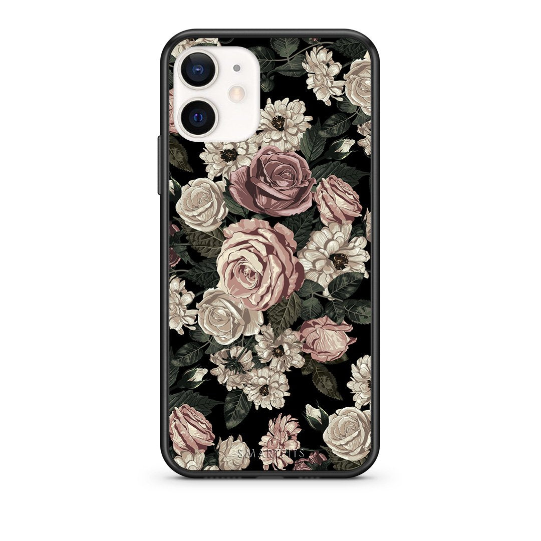 Θήκη iPhone 12 Mini Wild Roses Flower από τη Smartfits με σχέδιο στο πίσω μέρος και μαύρο περίβλημα | iPhone 12 Mini Wild Roses Flower case with colorful back and black bezels