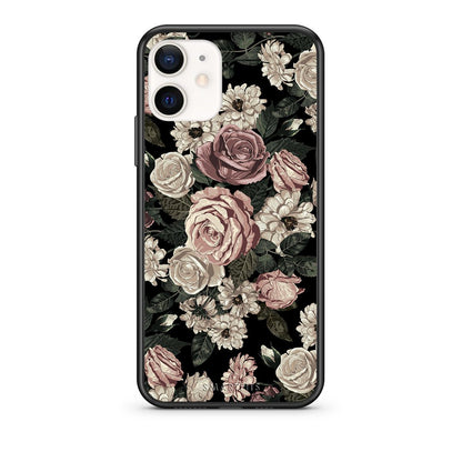 Θήκη iPhone 12 Mini Wild Roses Flower από τη Smartfits με σχέδιο στο πίσω μέρος και μαύρο περίβλημα | iPhone 12 Mini Wild Roses Flower case with colorful back and black bezels