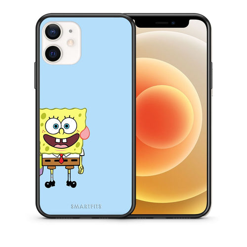 Θήκη iPhone 12 Mini Friends Bob από τη Smartfits με σχέδιο στο πίσω μέρος και μαύρο περίβλημα | iPhone 12 Mini Friends Bob case with colorful back and black bezels