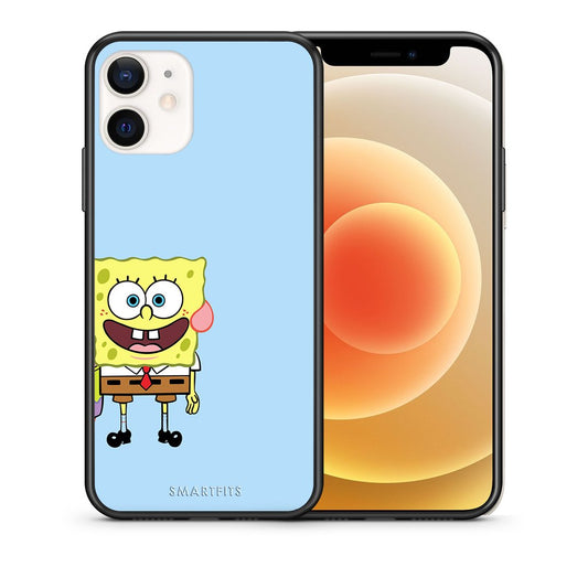 Θήκη iPhone 12 Mini Friends Bob από τη Smartfits με σχέδιο στο πίσω μέρος και μαύρο περίβλημα | iPhone 12 Mini Friends Bob case with colorful back and black bezels