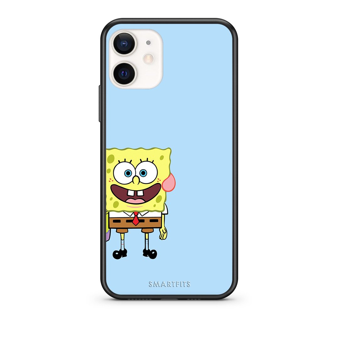 Θήκη iPhone 12 Mini Friends Bob από τη Smartfits με σχέδιο στο πίσω μέρος και μαύρο περίβλημα | iPhone 12 Mini Friends Bob case with colorful back and black bezels