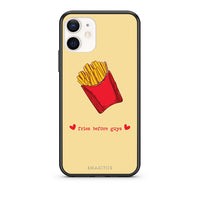 Thumbnail for Θήκη Αγίου Βαλεντίνου iPhone 12 Mini Fries Before Guys από τη Smartfits με σχέδιο στο πίσω μέρος και μαύρο περίβλημα | iPhone 12 Mini Fries Before Guys case with colorful back and black bezels