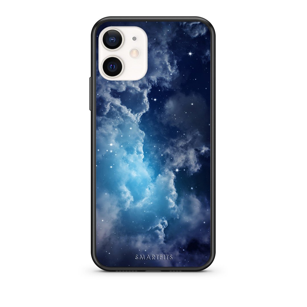 Θήκη iPhone 12 Mini Blue Sky Galaxy από τη Smartfits με σχέδιο στο πίσω μέρος και μαύρο περίβλημα | iPhone 12 Mini Blue Sky Galaxy case with colorful back and black bezels