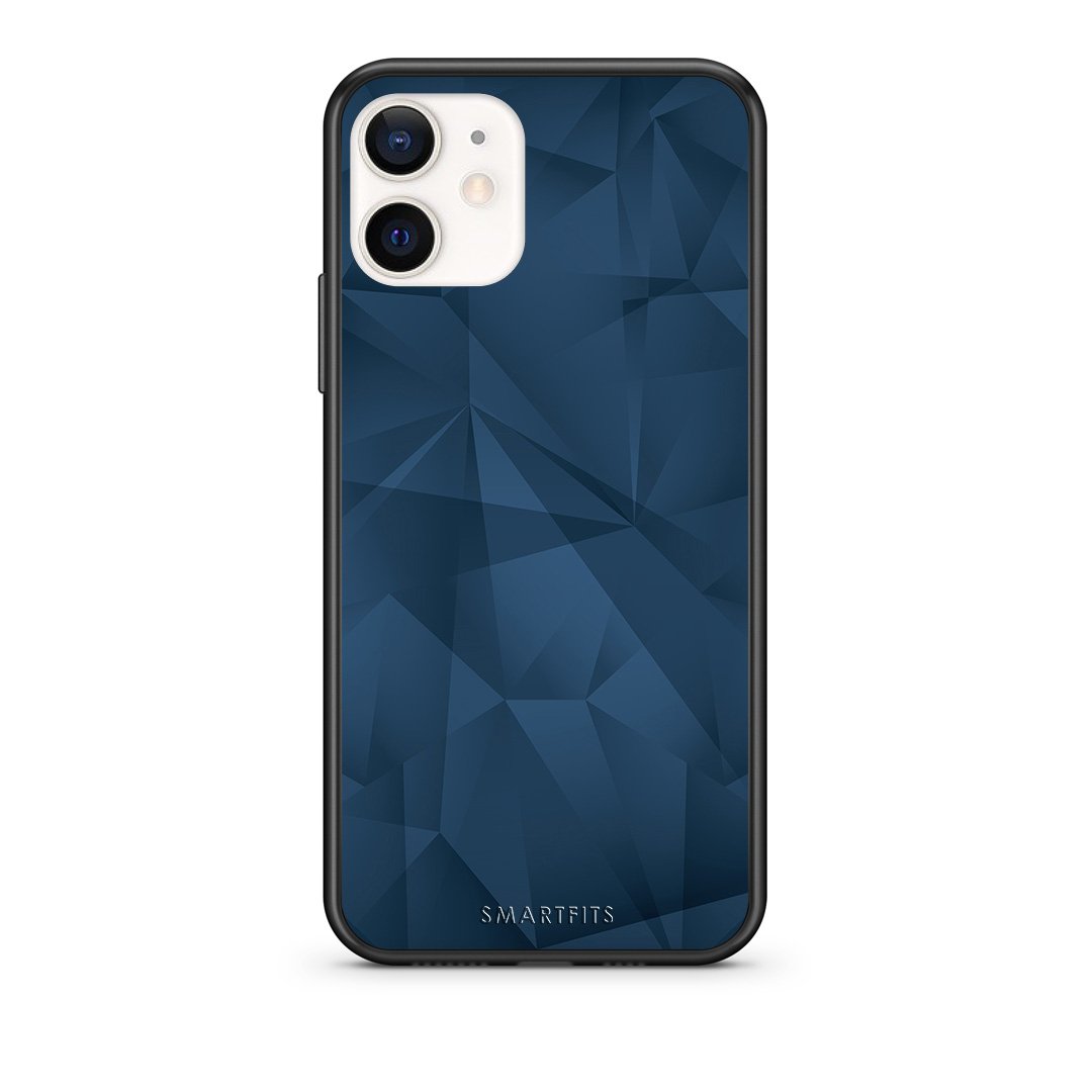 Θήκη iPhone 12 Mini Blue Abstract Geometric από τη Smartfits με σχέδιο στο πίσω μέρος και μαύρο περίβλημα | iPhone 12 Mini Blue Abstract Geometric case with colorful back and black bezels