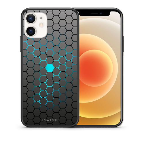Θήκη iPhone 12 Mini Hexagonal Geometric από τη Smartfits με σχέδιο στο πίσω μέρος και μαύρο περίβλημα | iPhone 12 Mini Hexagonal Geometric case with colorful back and black bezels