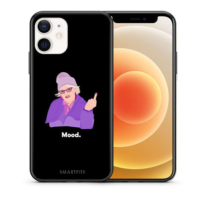 Θήκη iPhone 12 Mini Grandma Mood Black από τη Smartfits με σχέδιο στο πίσω μέρος και μαύρο περίβλημα | iPhone 12 Mini Grandma Mood Black case with colorful back and black bezels