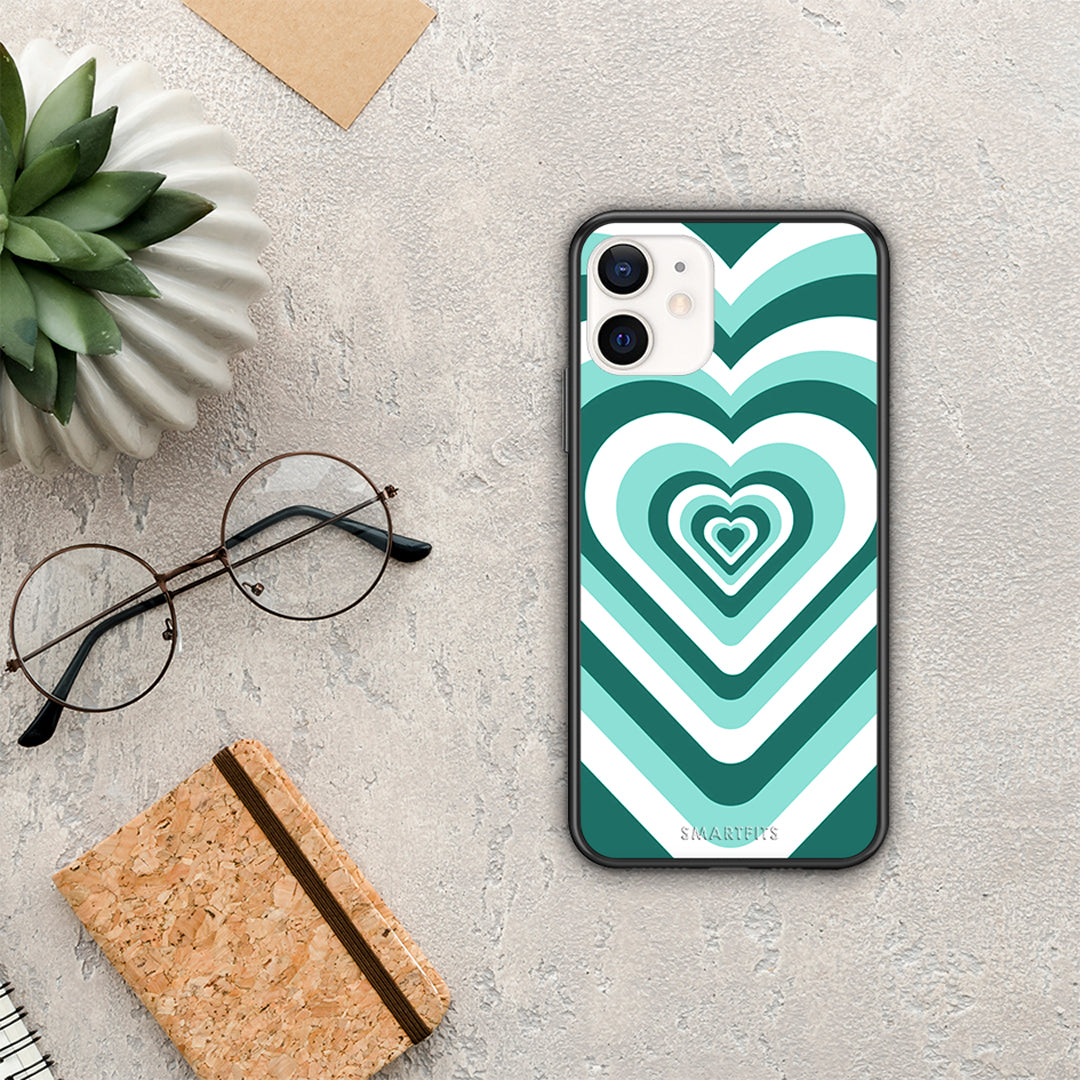 Green Hearts - iPhone 12 Mini θήκη