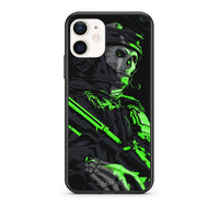 Thumbnail for Θήκη Αγίου Βαλεντίνου iPhone 12 Mini Green Soldier από τη Smartfits με σχέδιο στο πίσω μέρος και μαύρο περίβλημα | iPhone 12 Mini Green Soldier case with colorful back and black bezels