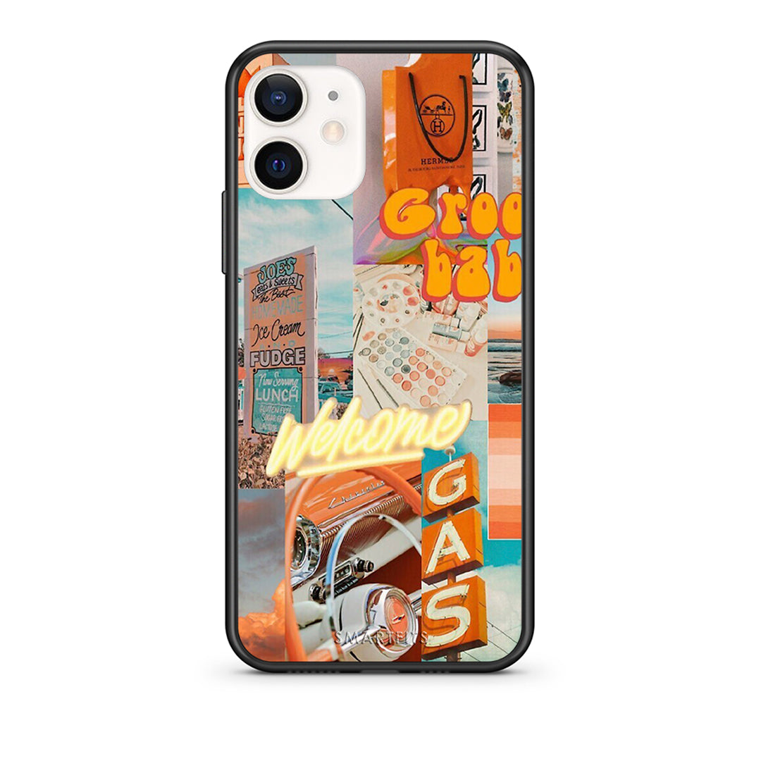 Θήκη Αγίου Βαλεντίνου iPhone 12 Mini Groovy Babe από τη Smartfits με σχέδιο στο πίσω μέρος και μαύρο περίβλημα | iPhone 12 Mini Groovy Babe case with colorful back and black bezels