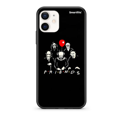 Θήκη iPhone 12 Mini Halloween Friends από τη Smartfits με σχέδιο στο πίσω μέρος και μαύρο περίβλημα | iPhone 12 Mini Halloween Friends case with colorful back and black bezels