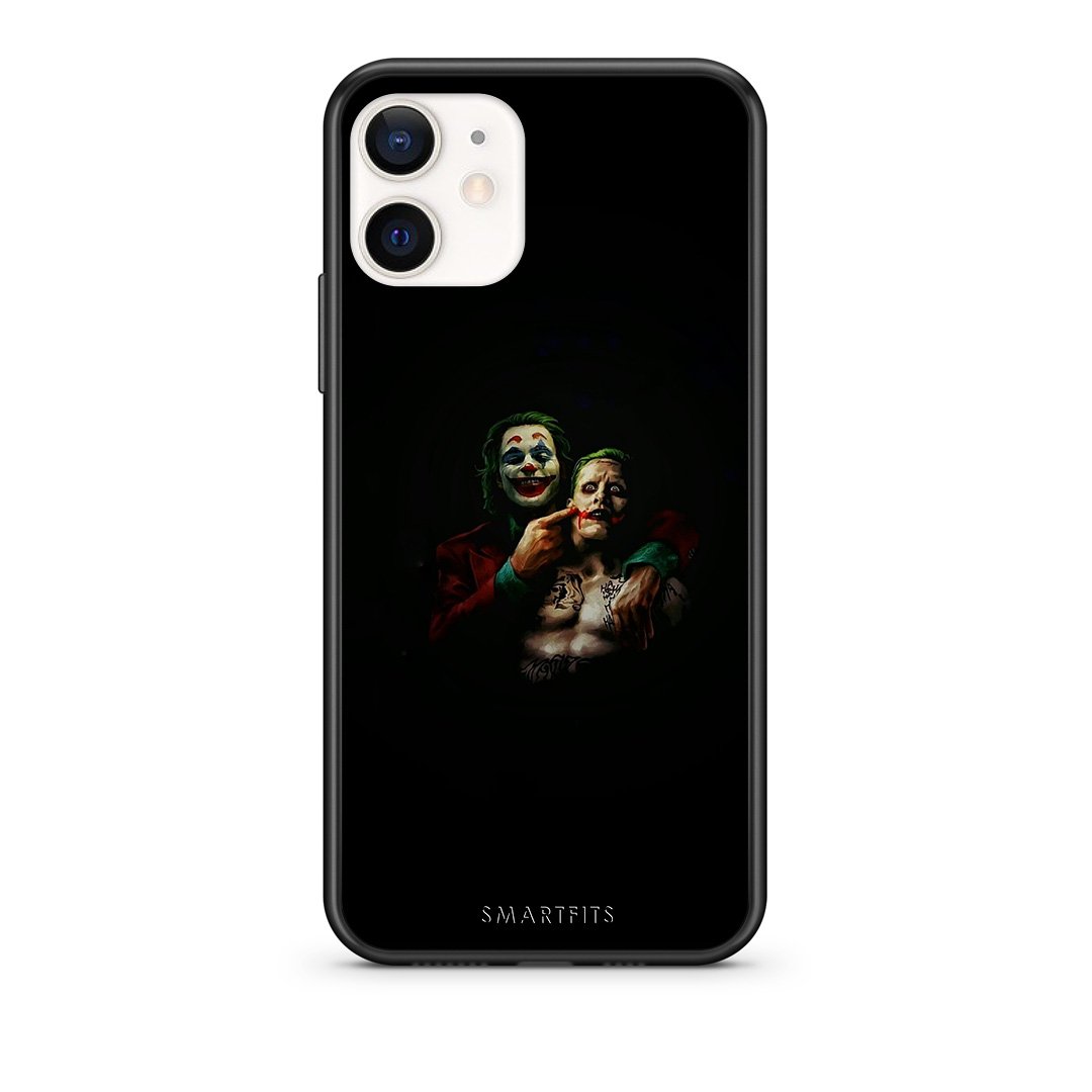 Θήκη iPhone 12 Mini Clown Hero από τη Smartfits με σχέδιο στο πίσω μέρος και μαύρο περίβλημα | iPhone 12 Mini Clown Hero case with colorful back and black bezels