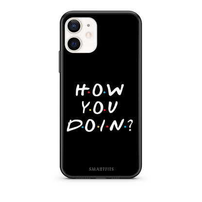 Θήκη iPhone 12 Mini How You Doin από τη Smartfits με σχέδιο στο πίσω μέρος και μαύρο περίβλημα | iPhone 12 Mini How You Doin case with colorful back and black bezels