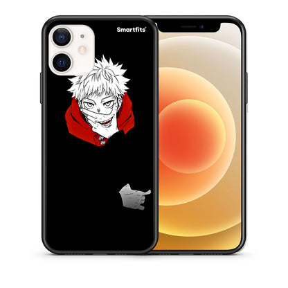 Θήκη iPhone 12 Mini Itadori Anime από τη Smartfits με σχέδιο στο πίσω μέρος και μαύρο περίβλημα | iPhone 12 Mini Itadori Anime case with colorful back and black bezels