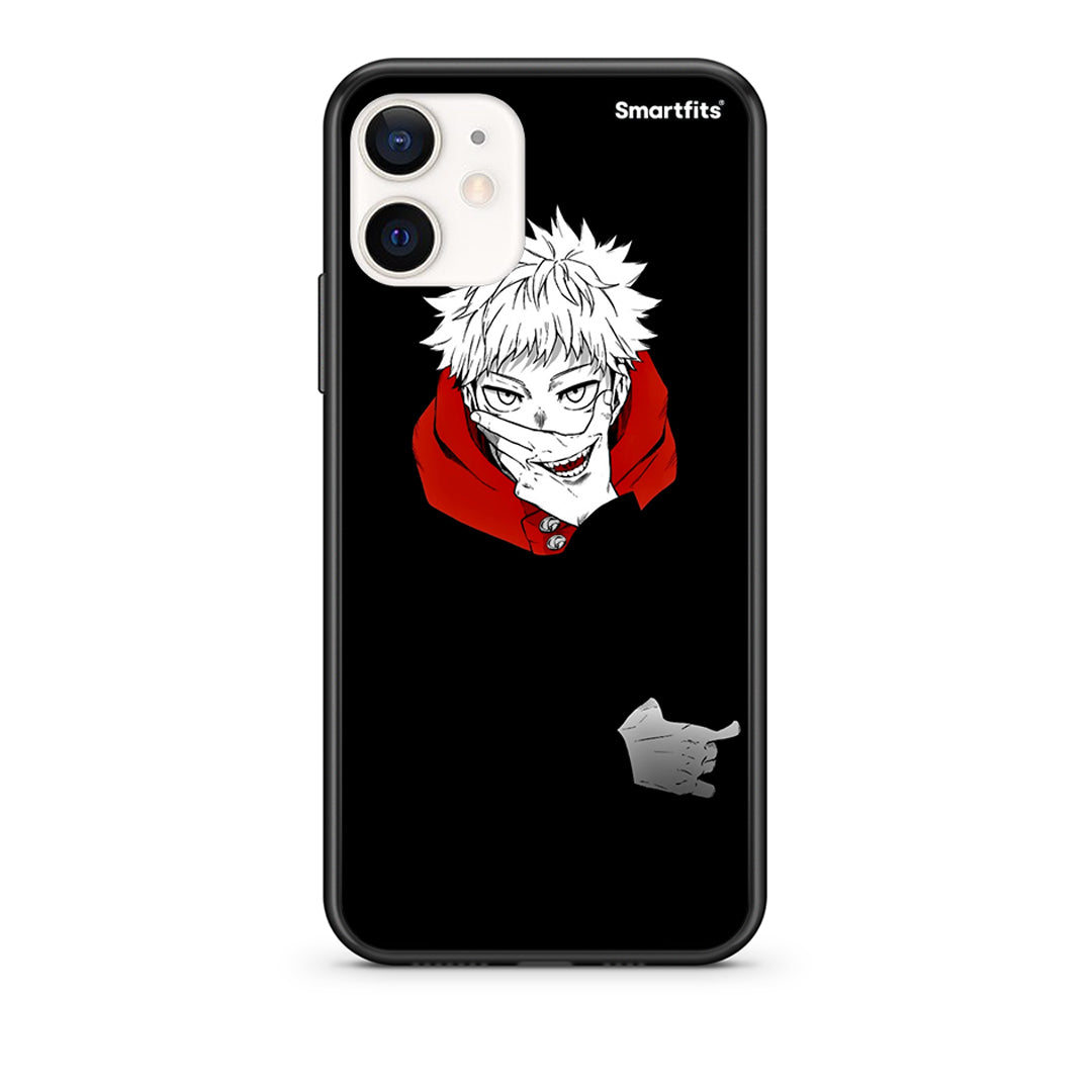 Θήκη iPhone 12 Mini Itadori Anime από τη Smartfits με σχέδιο στο πίσω μέρος και μαύρο περίβλημα | iPhone 12 Mini Itadori Anime case with colorful back and black bezels