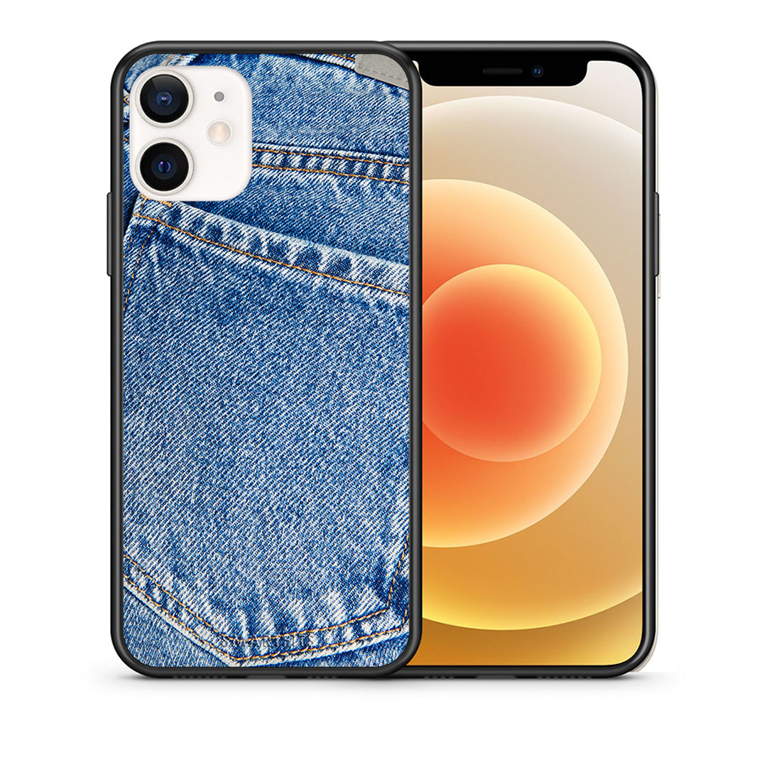 Θήκη iPhone 12 Mini Jeans Pocket από τη Smartfits με σχέδιο στο πίσω μέρος και μαύρο περίβλημα | iPhone 12 Mini Jeans Pocket case with colorful back and black bezels