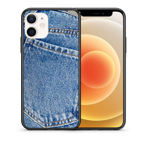 Θήκη iPhone 12 Mini Jeans Pocket από τη Smartfits με σχέδιο στο πίσω μέρος και μαύρο περίβλημα | iPhone 12 Mini Jeans Pocket case with colorful back and black bezels