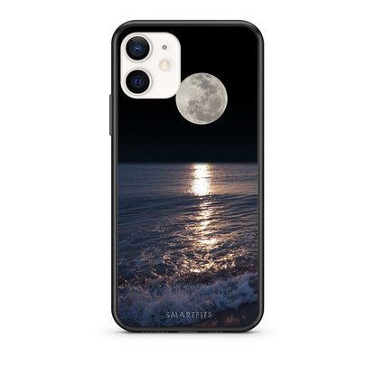Θήκη iPhone 12 Mini Moon Landscape από τη Smartfits με σχέδιο στο πίσω μέρος και μαύρο περίβλημα | iPhone 12 Mini Moon Landscape case with colorful back and black bezels