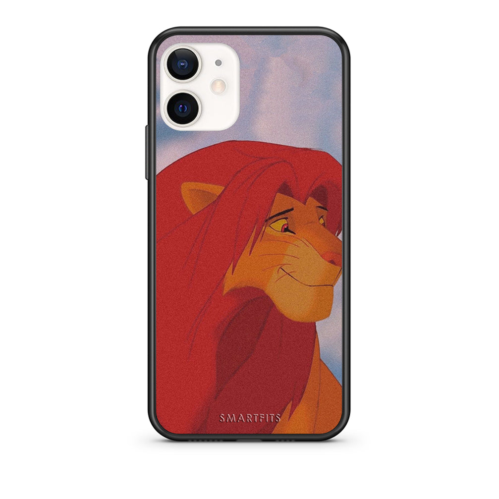 Θήκη Αγίου Βαλεντίνου iPhone 12 Mini Lion Love 1 από τη Smartfits με σχέδιο στο πίσω μέρος και μαύρο περίβλημα | iPhone 12 Mini Lion Love 1 case with colorful back and black bezels