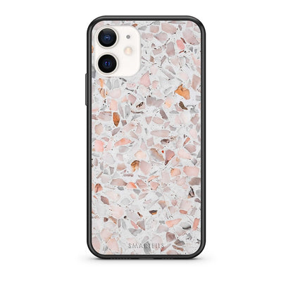 Θήκη iPhone 12 Mini Marble Terrazzo από τη Smartfits με σχέδιο στο πίσω μέρος και μαύρο περίβλημα | iPhone 12 Mini Marble Terrazzo case with colorful back and black bezels
