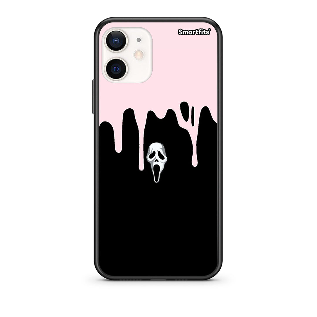 Θήκη iPhone 12 Mini Melting Halloween Mask από τη Smartfits με σχέδιο στο πίσω μέρος και μαύρο περίβλημα | iPhone 12 Mini Melting Halloween Mask case with colorful back and black bezels