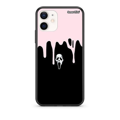 Θήκη iPhone 12 Mini Melting Halloween Mask από τη Smartfits με σχέδιο στο πίσω μέρος και μαύρο περίβλημα | iPhone 12 Mini Melting Halloween Mask case with colorful back and black bezels