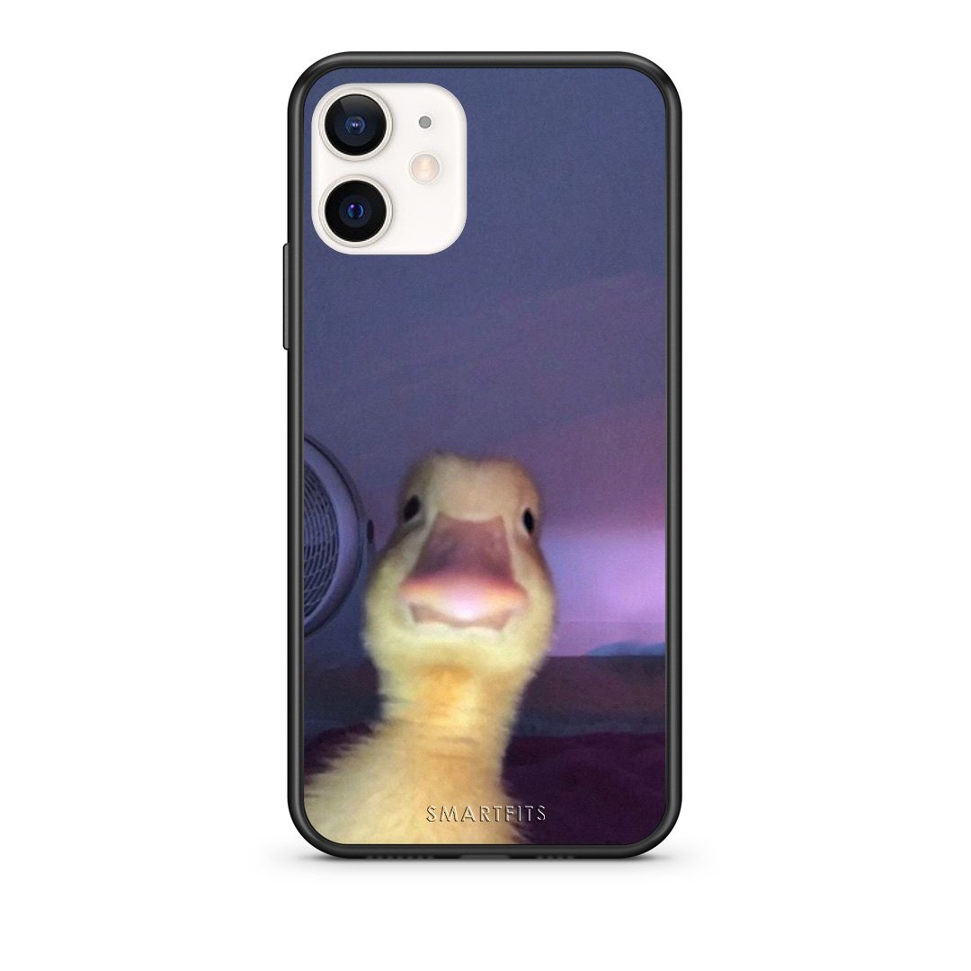 Θήκη iPhone 12 Mini Meme Duck από τη Smartfits με σχέδιο στο πίσω μέρος και μαύρο περίβλημα | iPhone 12 Mini Meme Duck case with colorful back and black bezels