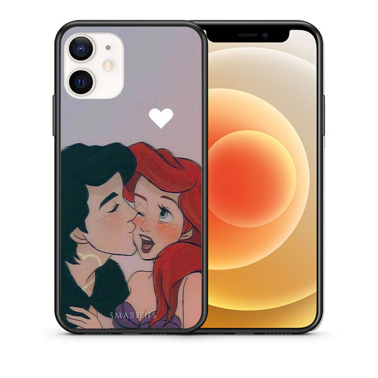 Θήκη Αγίου Βαλεντίνου iPhone 12 Mini Mermaid Love από τη Smartfits με σχέδιο στο πίσω μέρος και μαύρο περίβλημα | iPhone 12 Mini Mermaid Love case with colorful back and black bezels